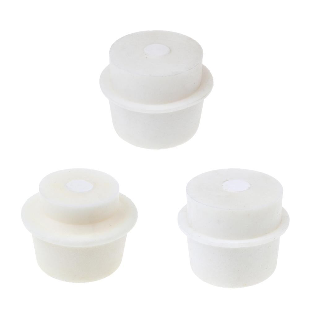 White Silicone Rubber Stopper Plug Cap for Flask, Test Tube, Bottle 44-49mm