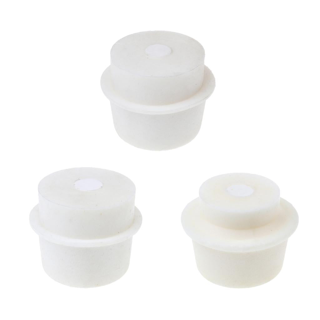 White Silicone Rubber Stopper Plug Cap for Flask, Test Tube, Bottle 44-49mm