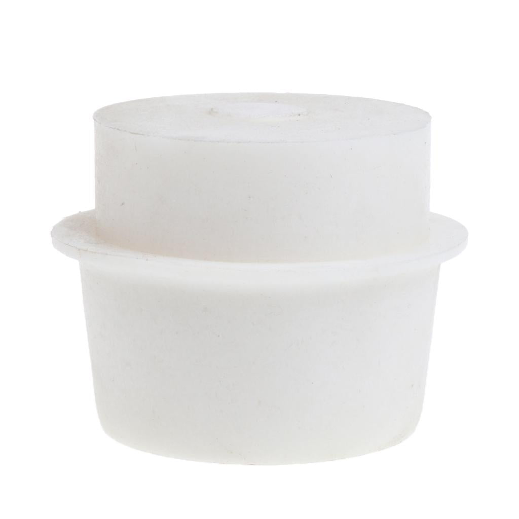 White Silicone Rubber Stopper Plug Cap for Flask, Test Tube, Bottle 53-60mm