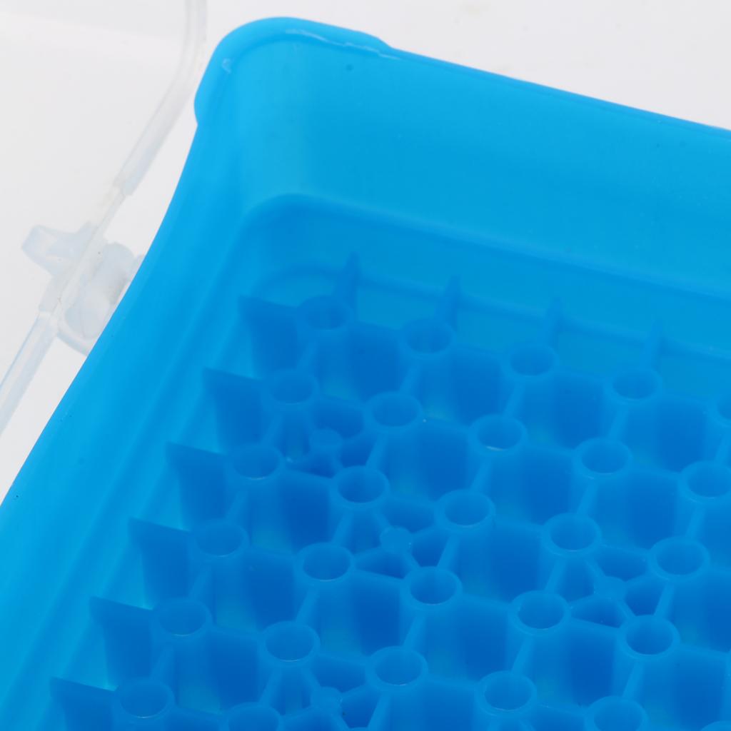 Universal Lab 10ul Pipettor Pipette Tips 96-Position Box Holder Laboratory Supplies -Blue