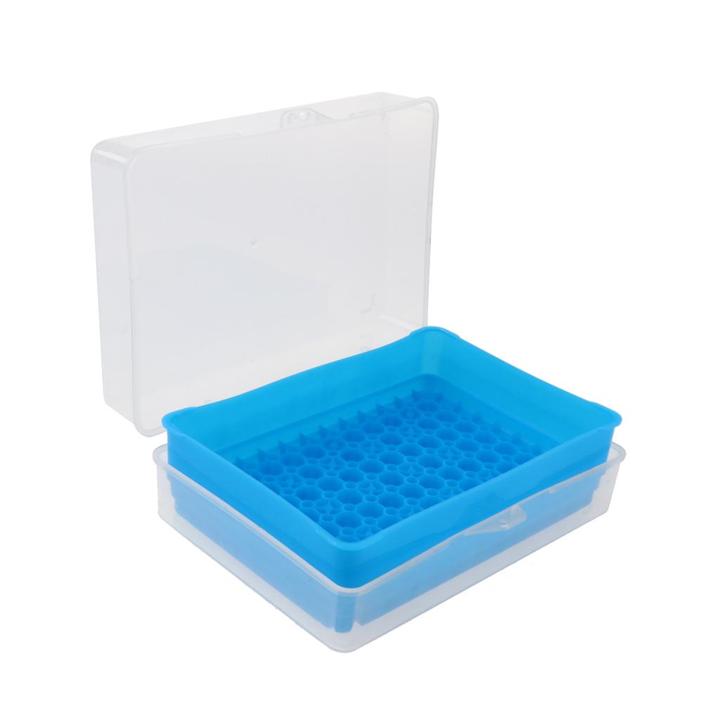 Universal Lab 10ul Pipettor Pipette Tips 96-Position Box Holder Laboratory Supplies -Blue