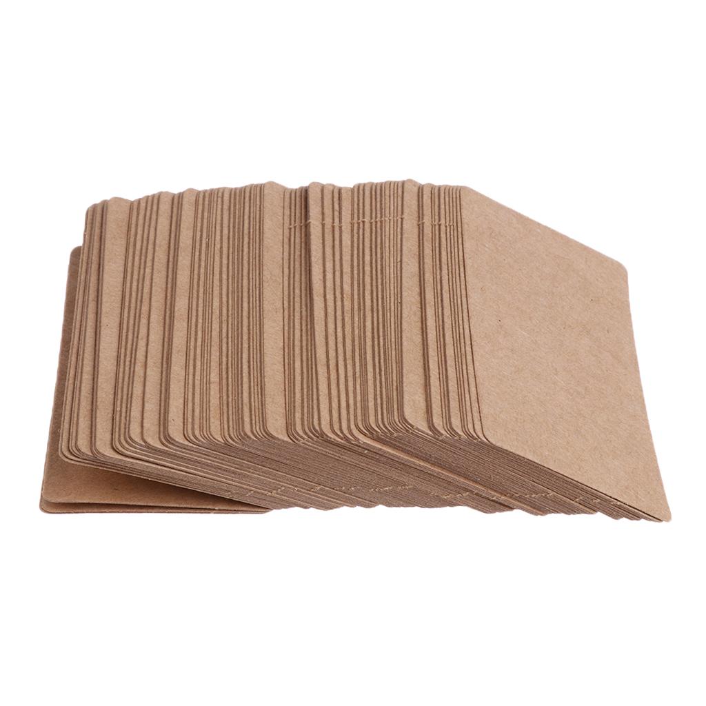 100 Pieces Paper Greeting Cards Greeting Message Birthday Stickers -Brown