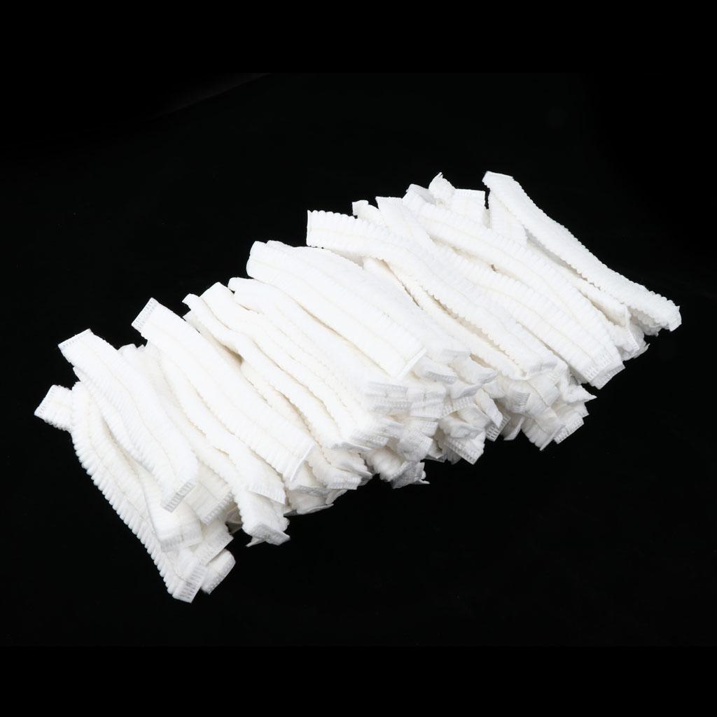 100pcs Disposable Non-woven Hair Net Cap Elastic White 1 Elastic Band