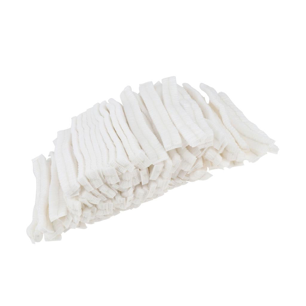 100pcs Disposable Non-woven Hair Net Cap Elastic White 1 Elastic Band