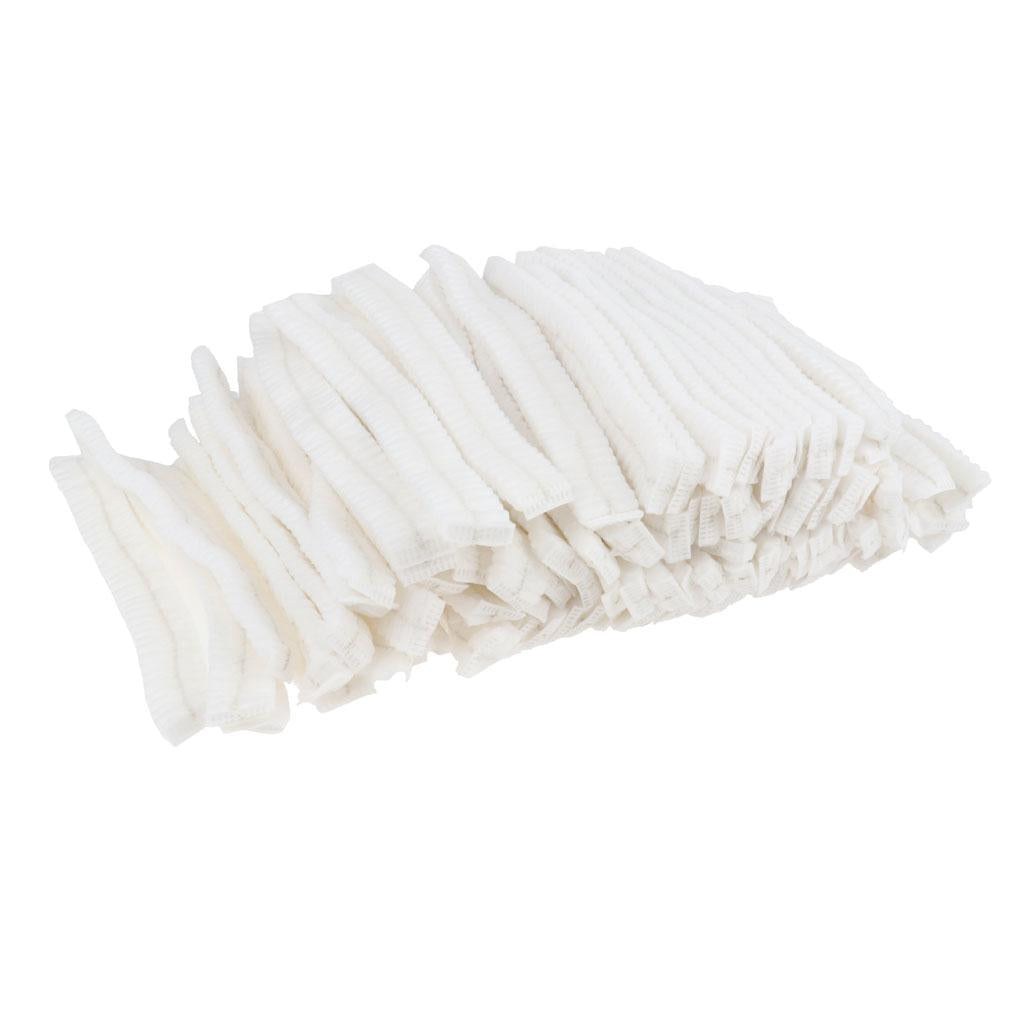 100pcs Disposable Non-woven Hair Net Cap Elastic White 1 Elastic Band