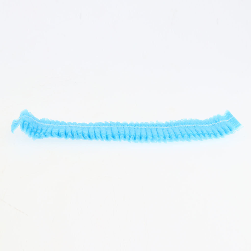 100pcs Disposable Non-woven Hair Net Cap Elastic Blue 1 Elastic Band