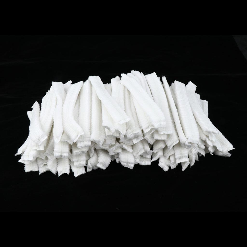 100pcs Disposable Non-woven Hair Net Cap Elastic White 2 Elastic Bands