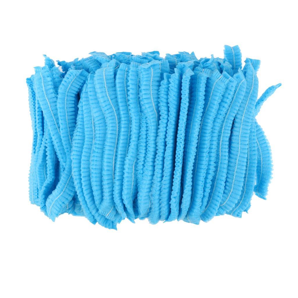 100 Pieces Non-woven Disposable Cap Dustproof for Hospital Industrial Home