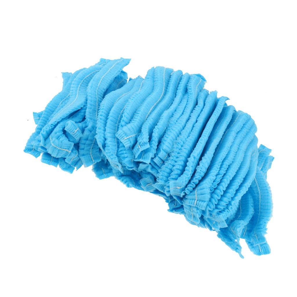 100 Pieces Non-woven Disposable Cap Dustproof for Hospital Industrial Home