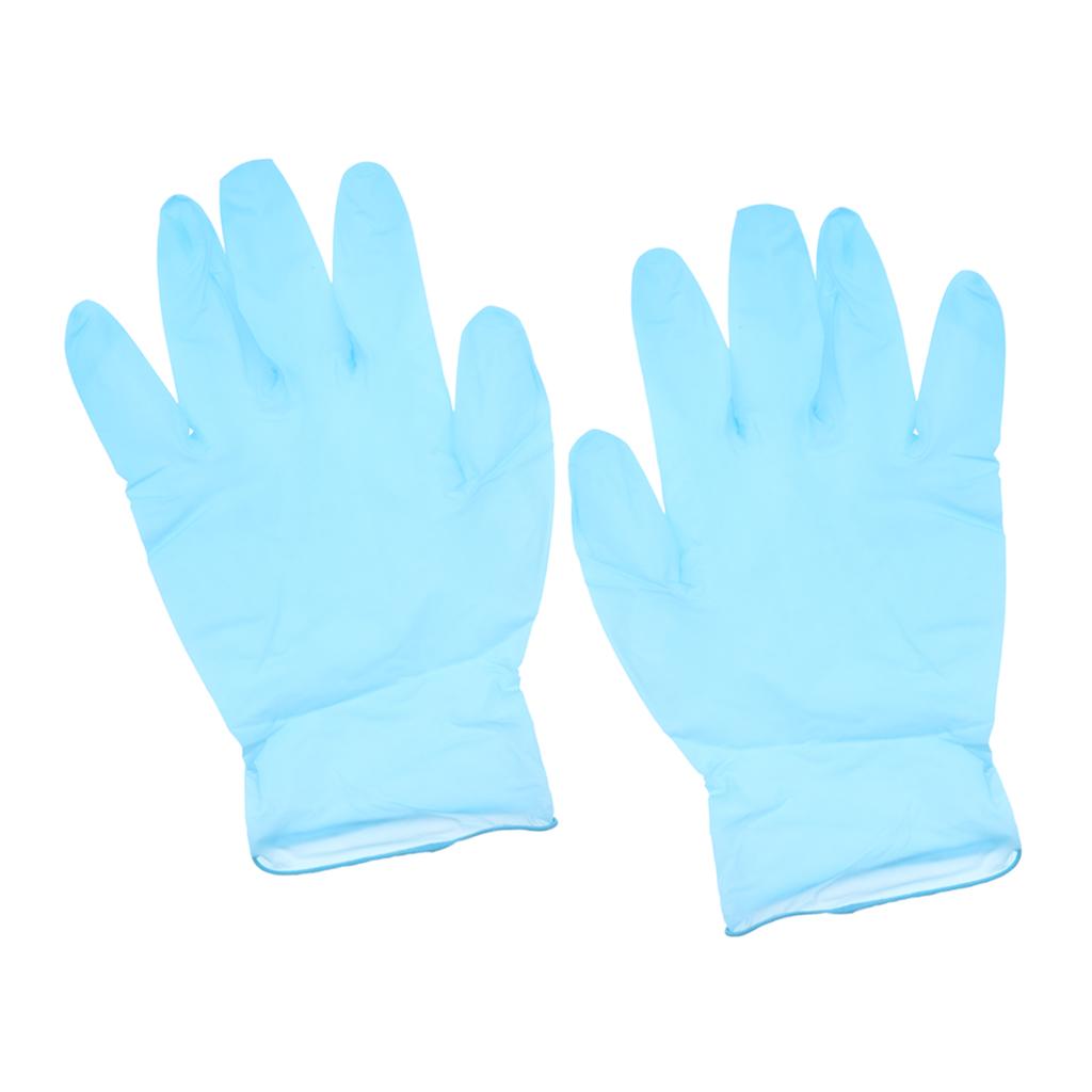 100 x Disposable Solvent Oil Resistant Gloves Latex Rubber Work Gloves M