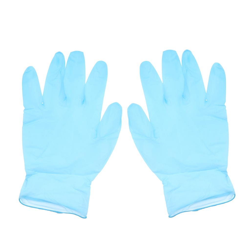 100 x Disposable Solvent Oil Resistant Gloves Latex Rubber Work Gloves M