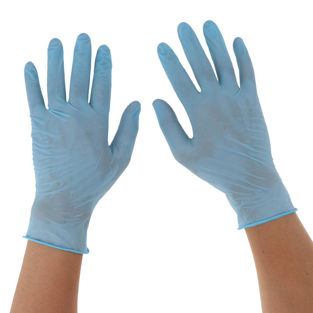 100 x Disposable Solvent Oil Resistant Gloves Latex Rubber Work Gloves M