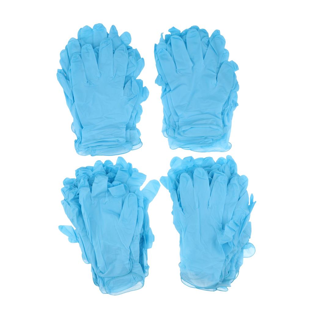 100 x Disposable Solvent Oil Resistant Gloves Latex Rubber Work Gloves M