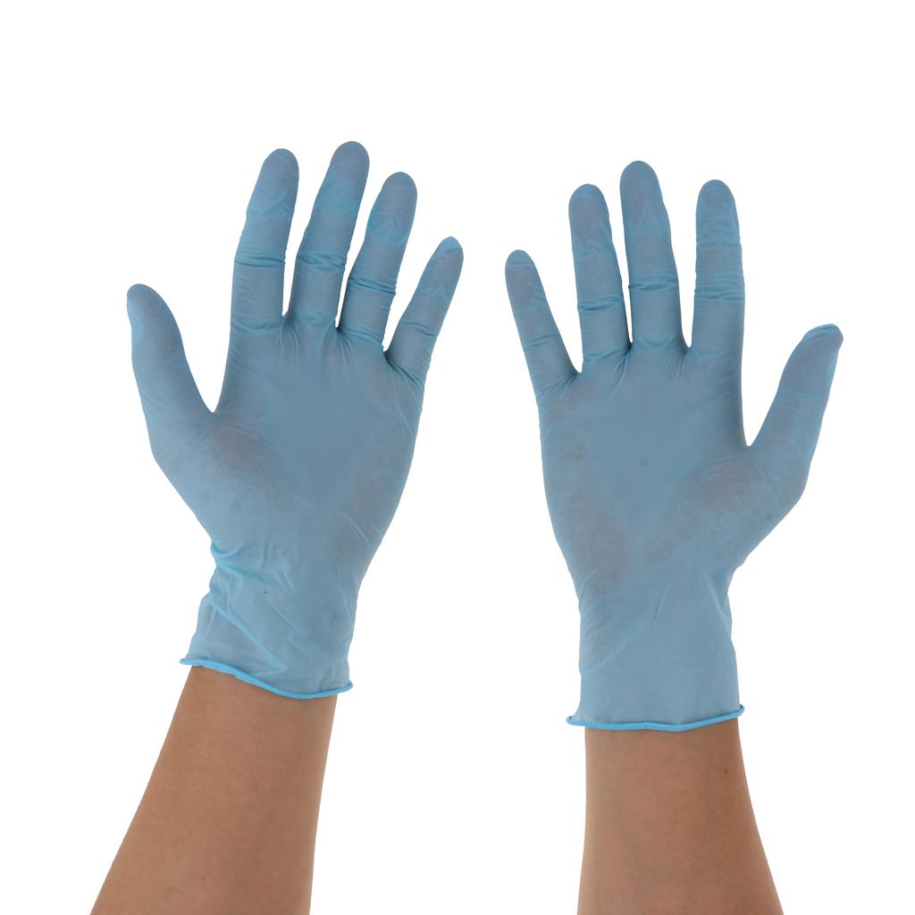 100 x Disposable Solvent Oil Resistant Gloves Latex Rubber Work Gloves M