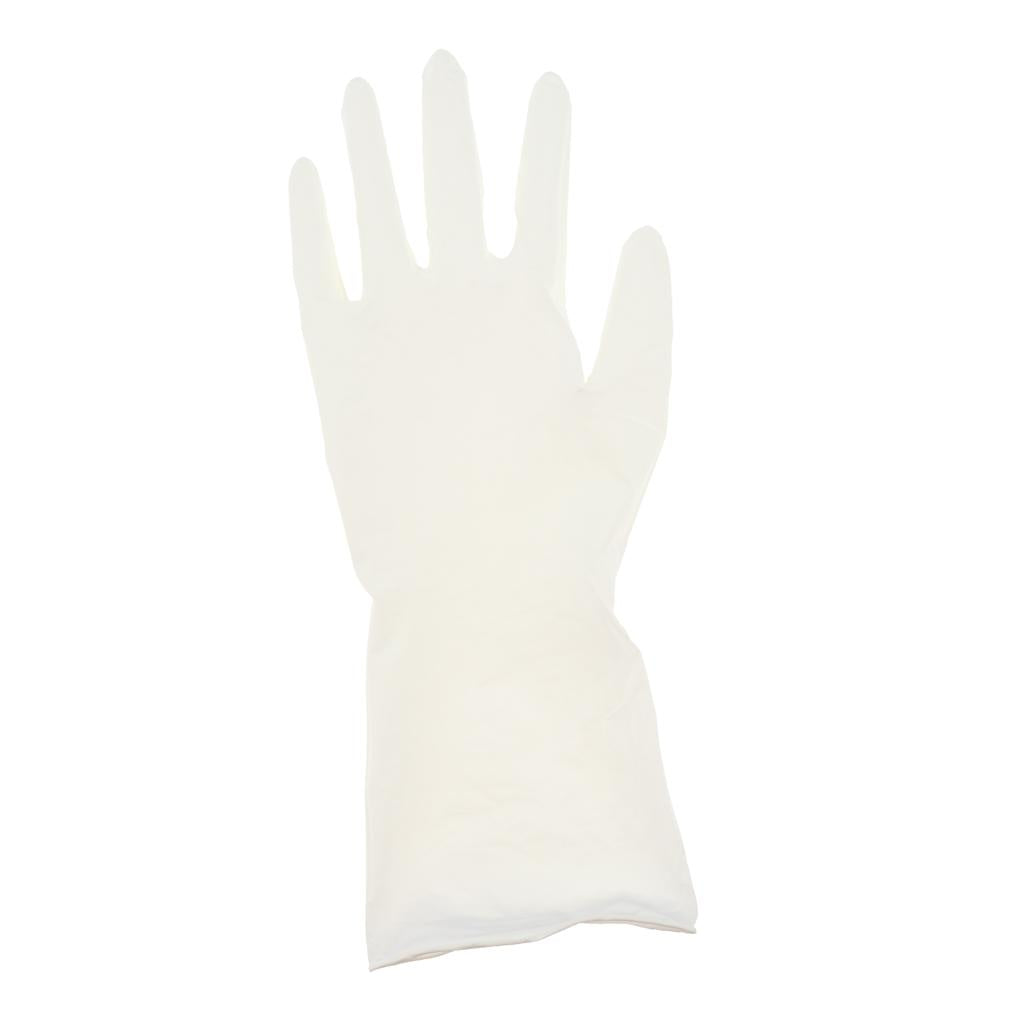 100 Pcs Disposable Nitrile Gloves 12'' Heavy Textured Tip White M