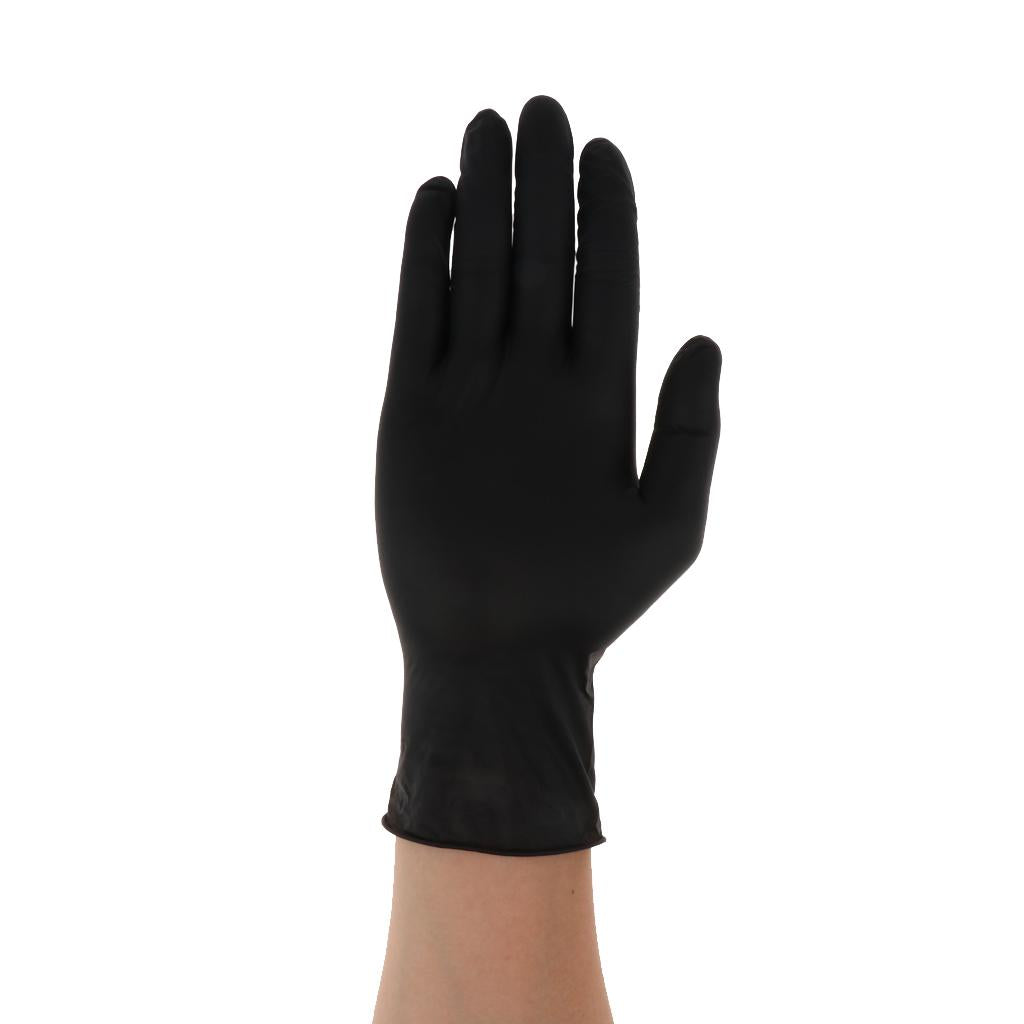 100 Pcs Disposable Nitrile Gloves Industrial Hand Protection Black M