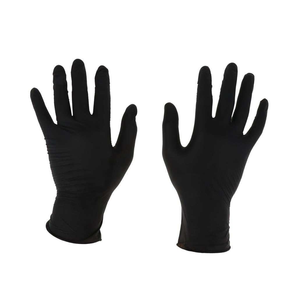 100 Pcs Disposable Nitrile Gloves Industrial Hand Protection Black M