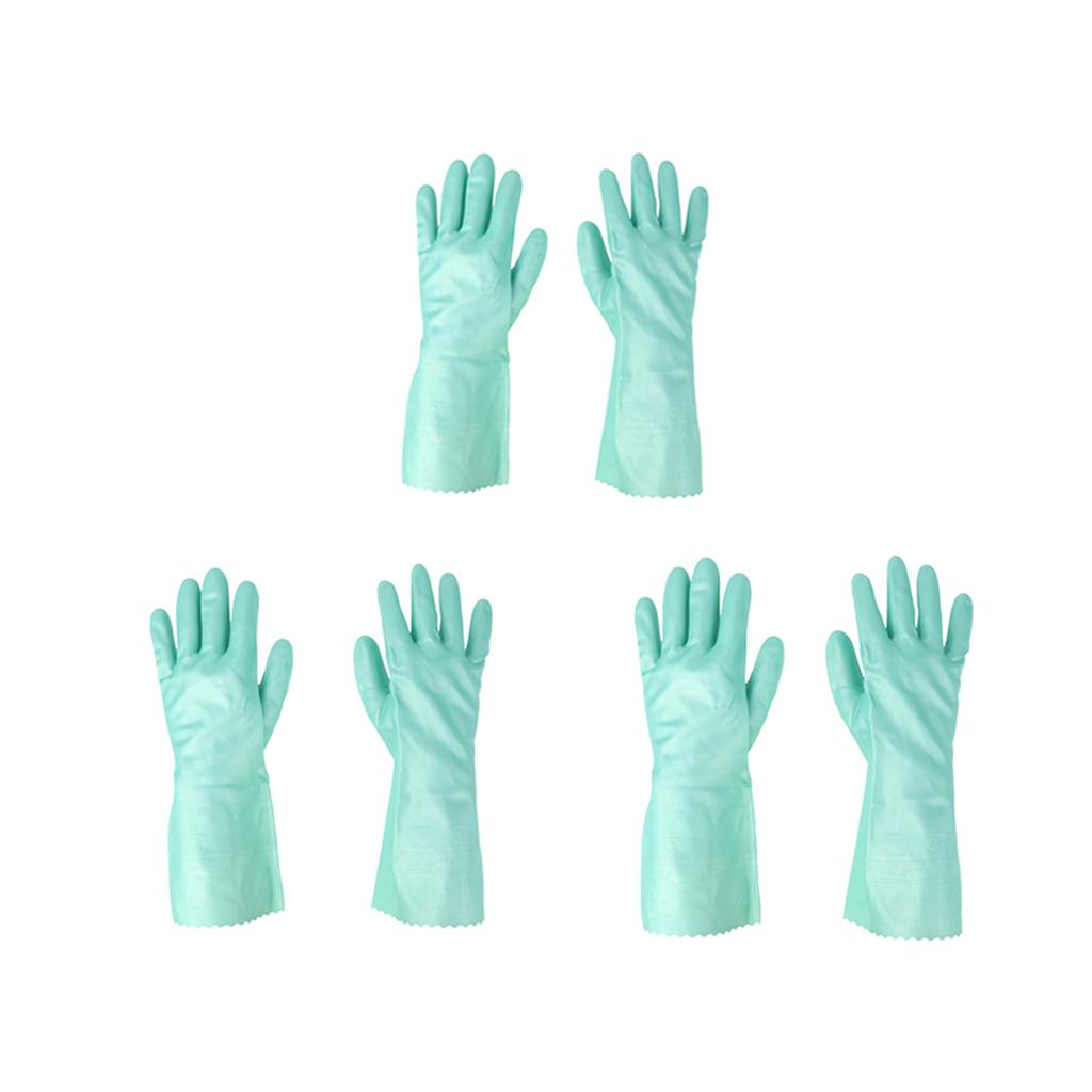 Latex&Nitrile Gloves Green 300mm Hand Safety Protection Kitchen Cleaning S