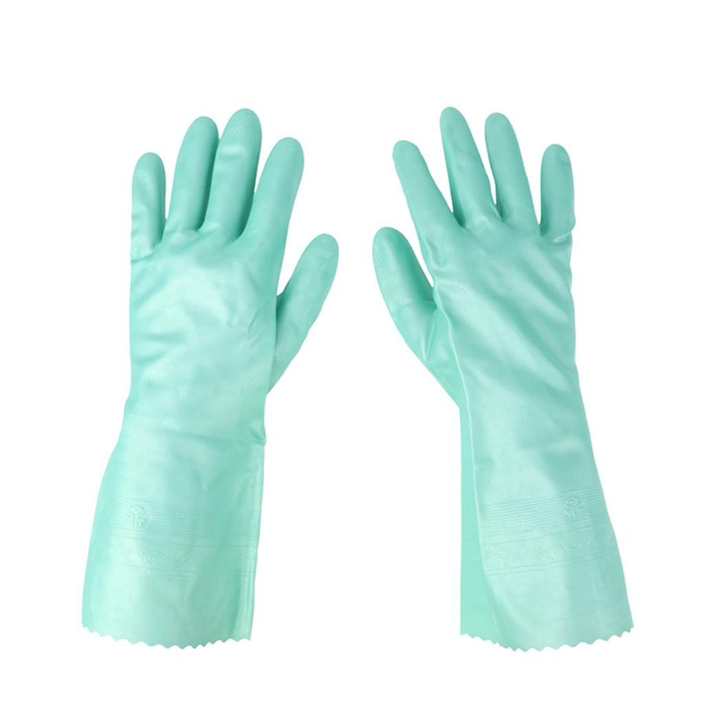 Latex&Nitrile Gloves Green 300mm Hand Safety Protection Kitchen Cleaning M