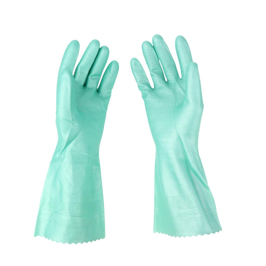 Latex&Nitrile Gloves Green 300mm Hand Safety Protection Kitchen Cleaning M