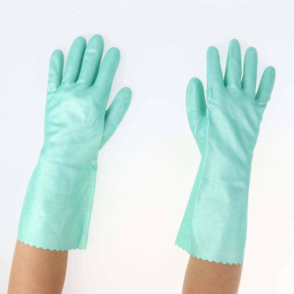 Latex&Nitrile Gloves Green 300mm Hand Safety Protection Kitchen Cleaning M