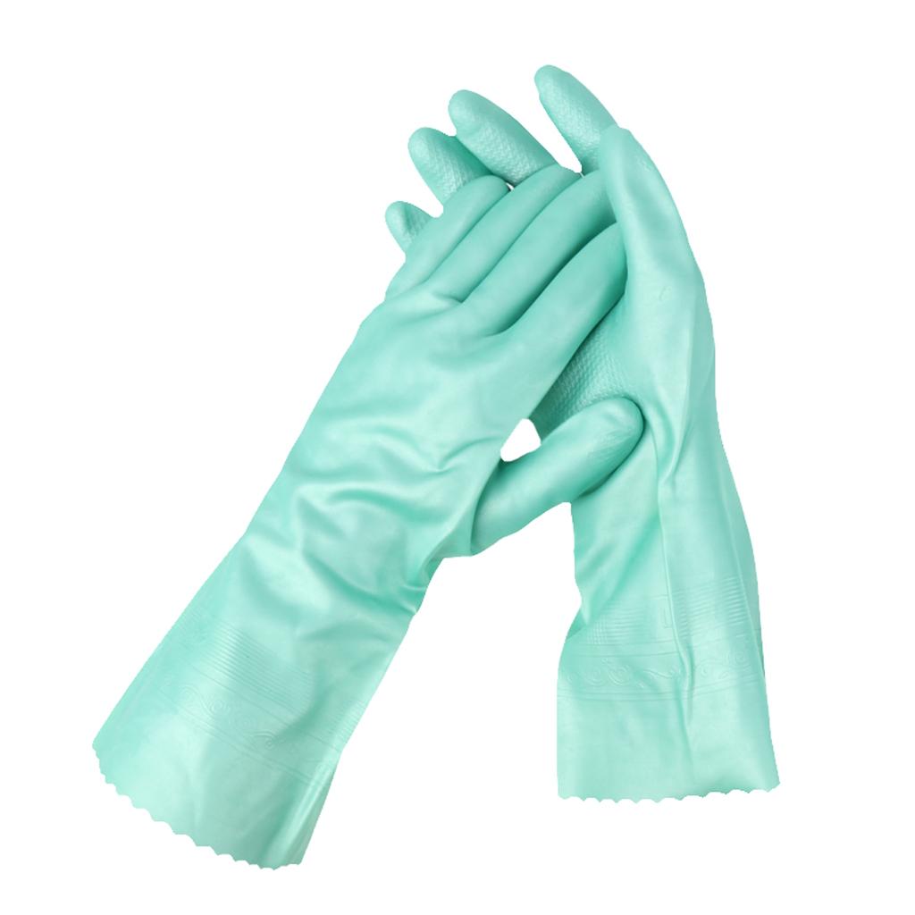 Latex&Nitrile Gloves Green 300mm Hand Safety Protection Kitchen Cleaning L