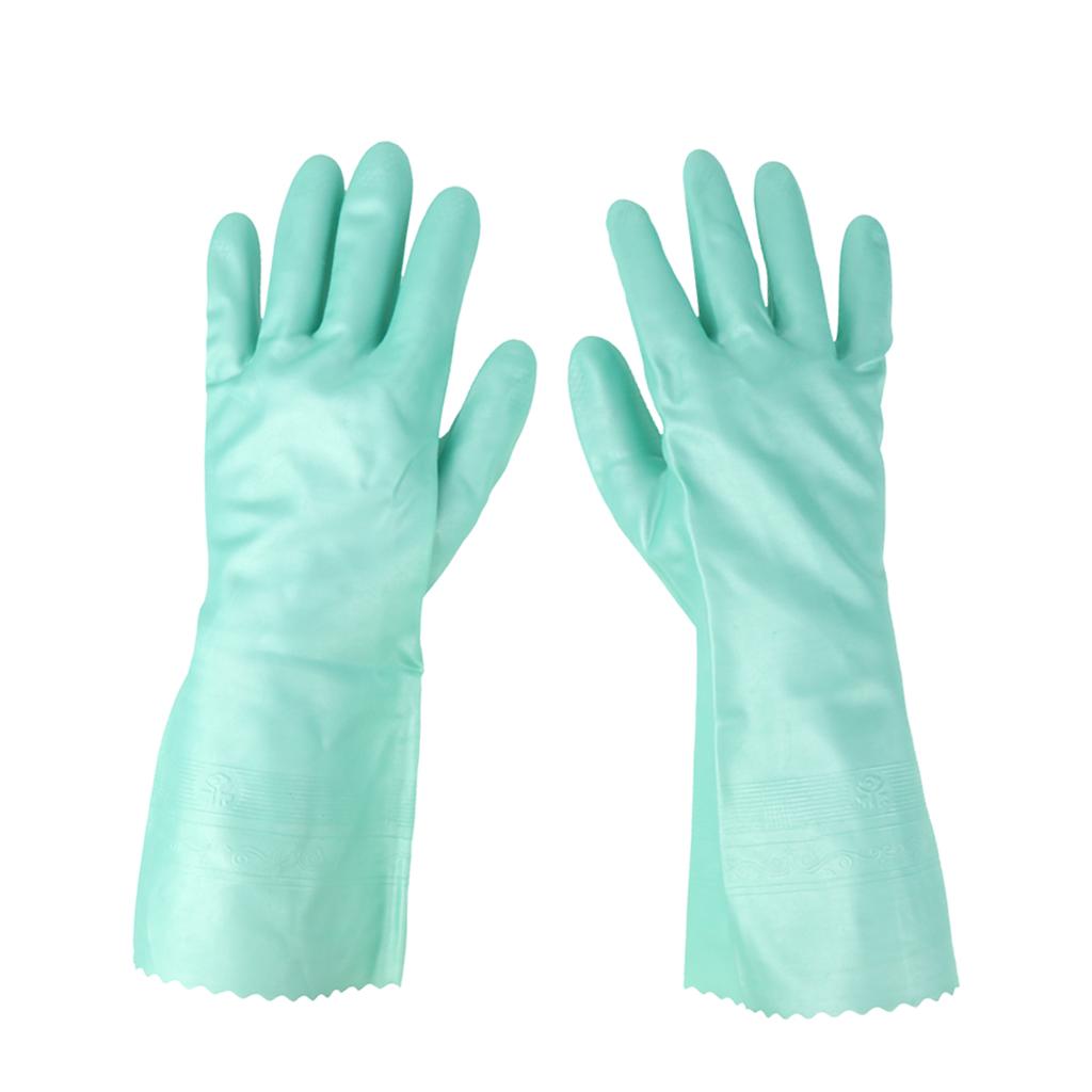 Latex&Nitrile Gloves Green 300mm Hand Safety Protection Kitchen Cleaning L