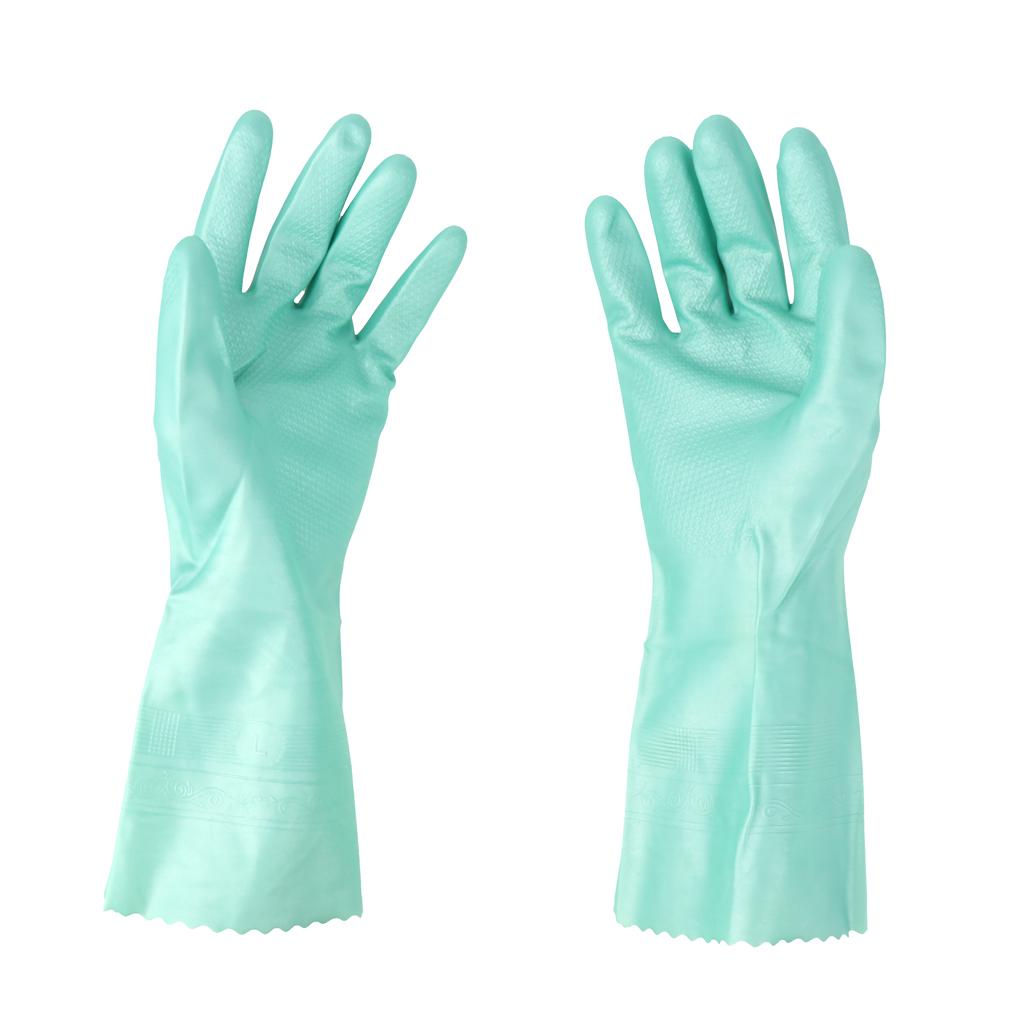 Latex&Nitrile Gloves Green 300mm Hand Safety Protection Kitchen Cleaning L