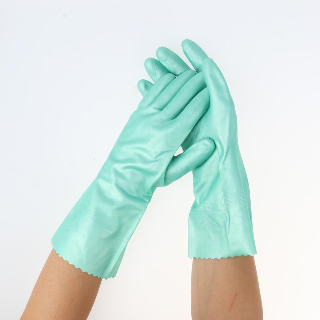 Latex&Nitrile Gloves Green 300mm Hand Safety Protection Kitchen Cleaning L