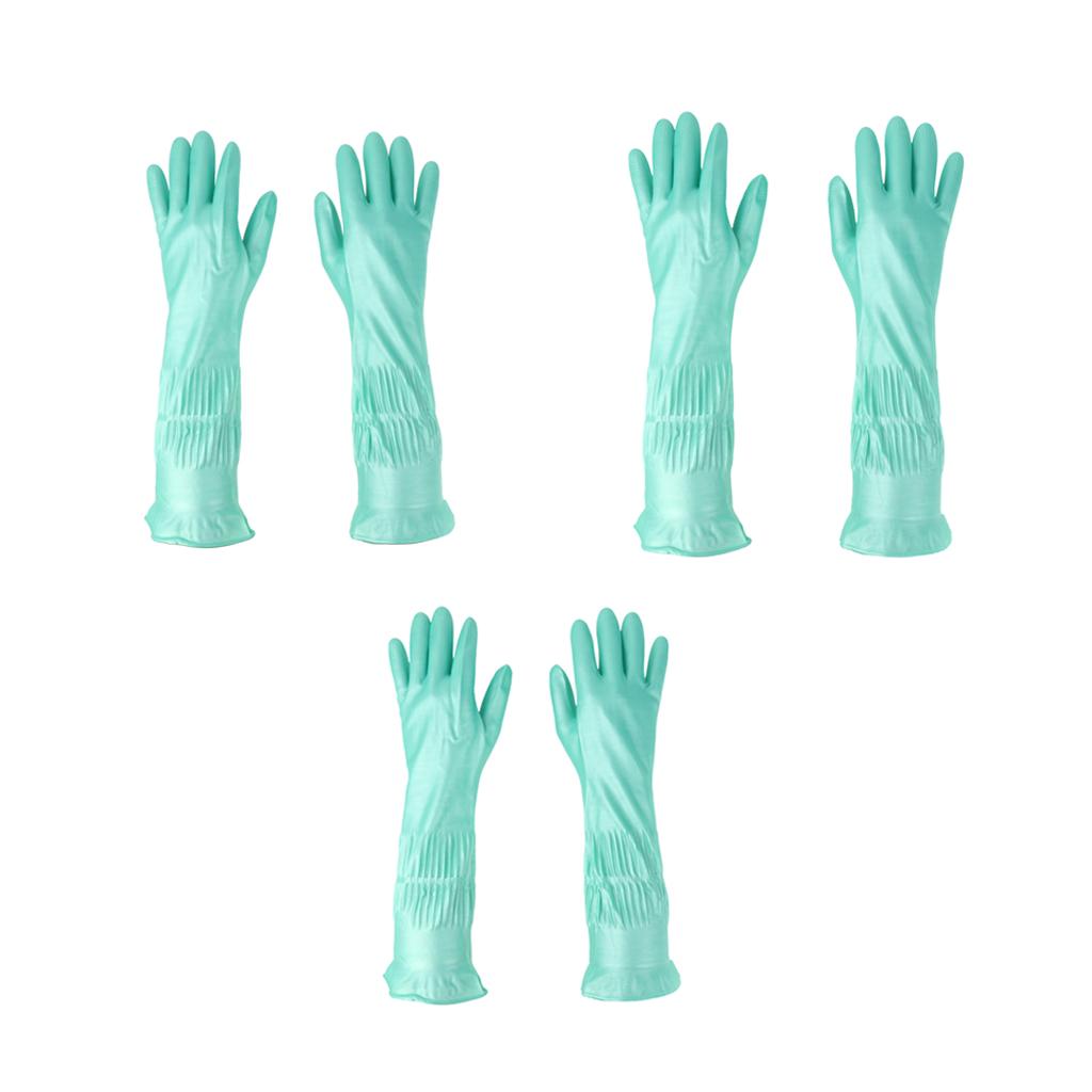 Latex&Nitrile Gloves Green 390mm Hand Safety Protection Kitchen Cleaning S