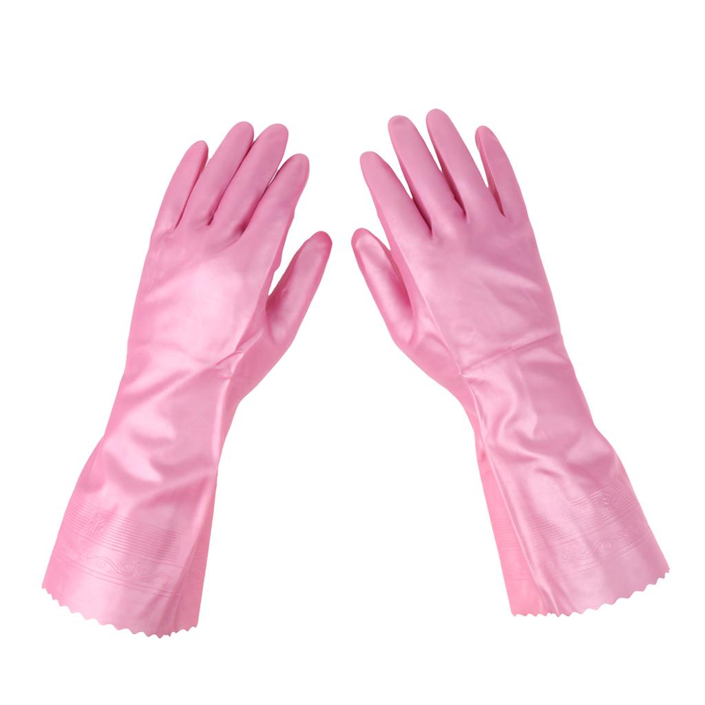 Latex&Nitrile Gloves Pink Hand Safety Protection Kitchen Cleaning S 300mm