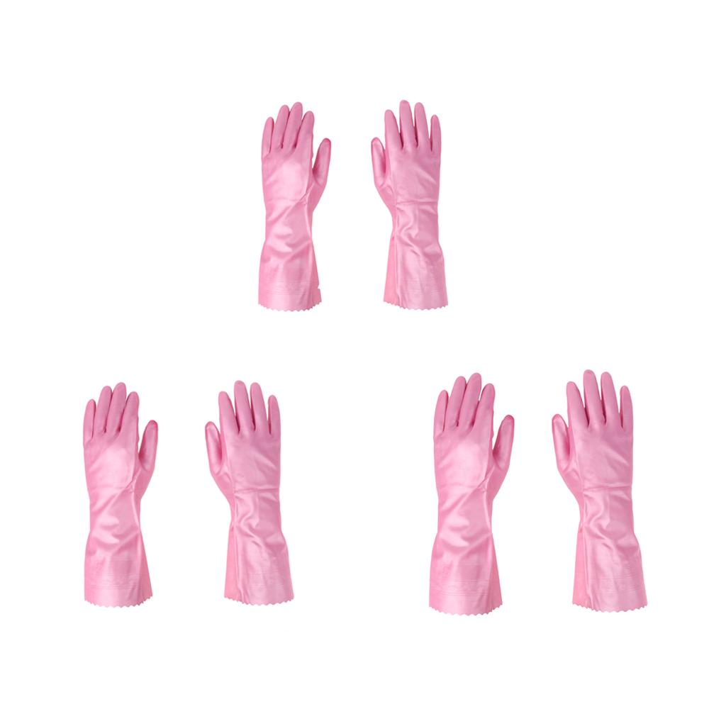 Latex&Nitrile Gloves Pink Hand Safety Protection Kitchen Cleaning S 300mm