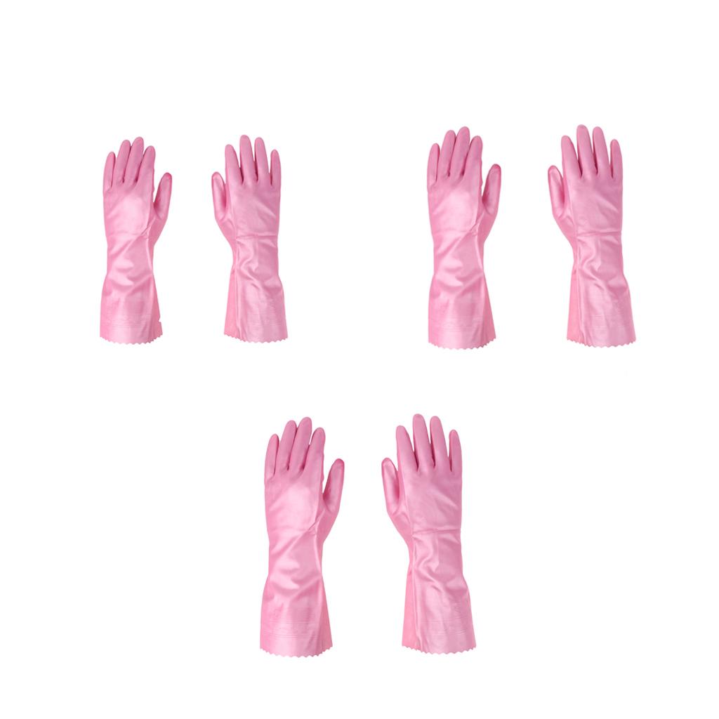 Latex&Nitrile Gloves Pink Hand Safety Protection Kitchen Cleaning S 300mm