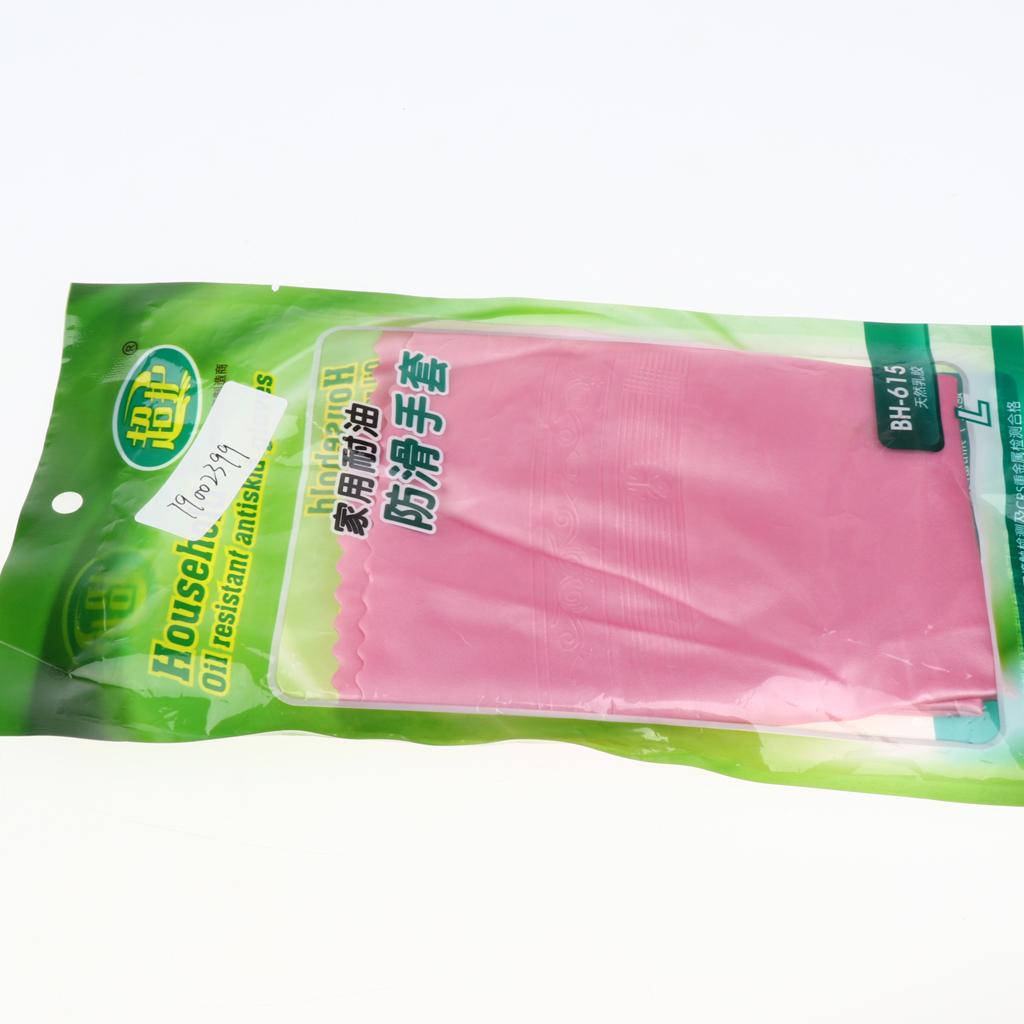 Latex&Nitrile Gloves Pink Hand Safety Protection Kitchen Cleaning L 390mm