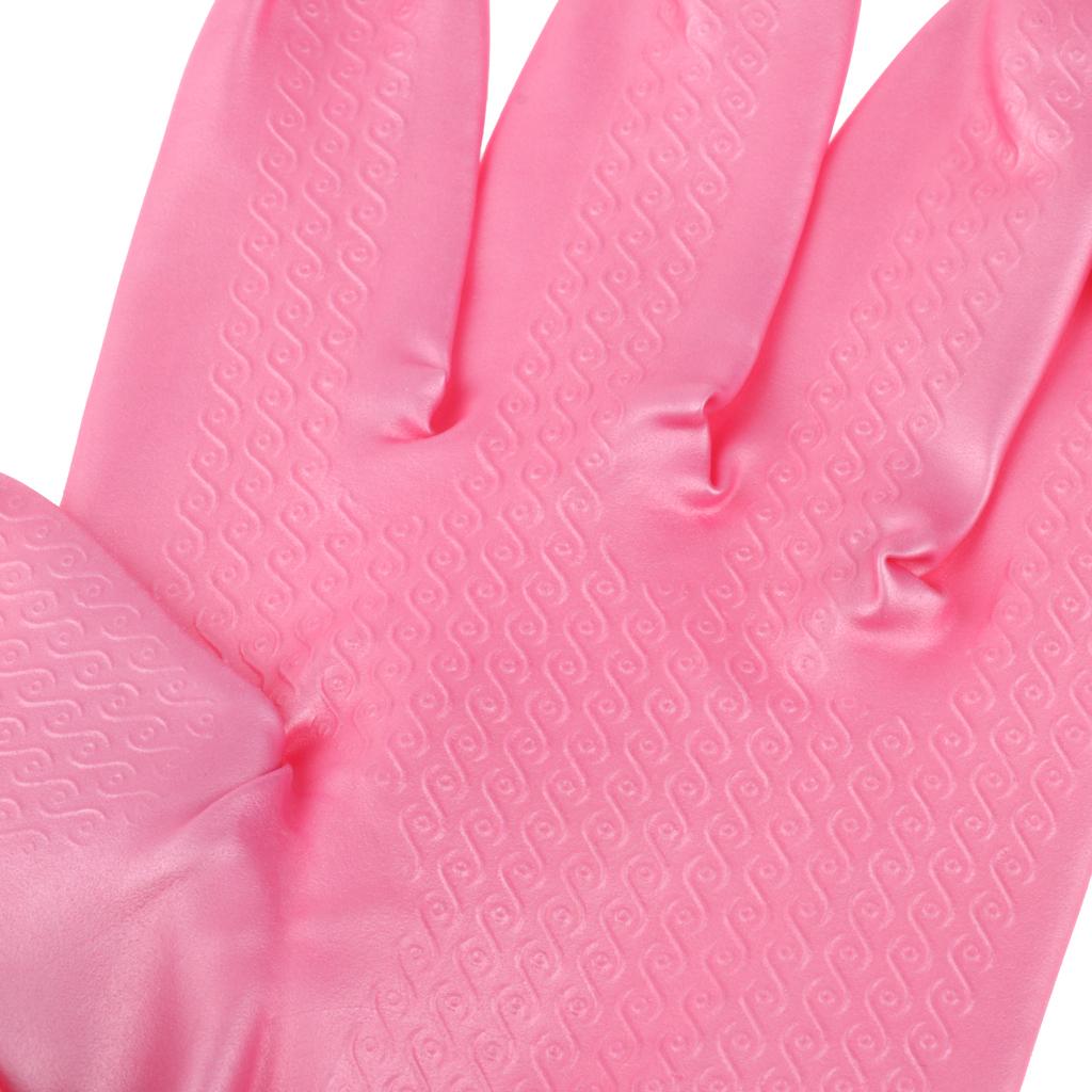 Latex&Nitrile Gloves Pink Hand Safety Protection Kitchen Cleaning L 390mm