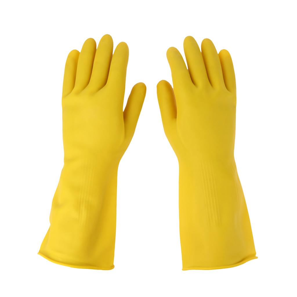 Latex Gloves Yellow 300mm Industrial Personal Hand Protective Equipment M