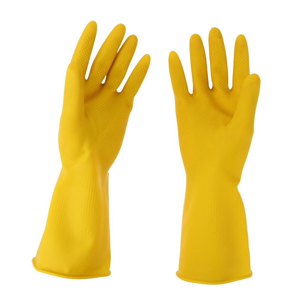 Latex Gloves Yellow 300mm Industrial Personal Hand Protective Equipment M