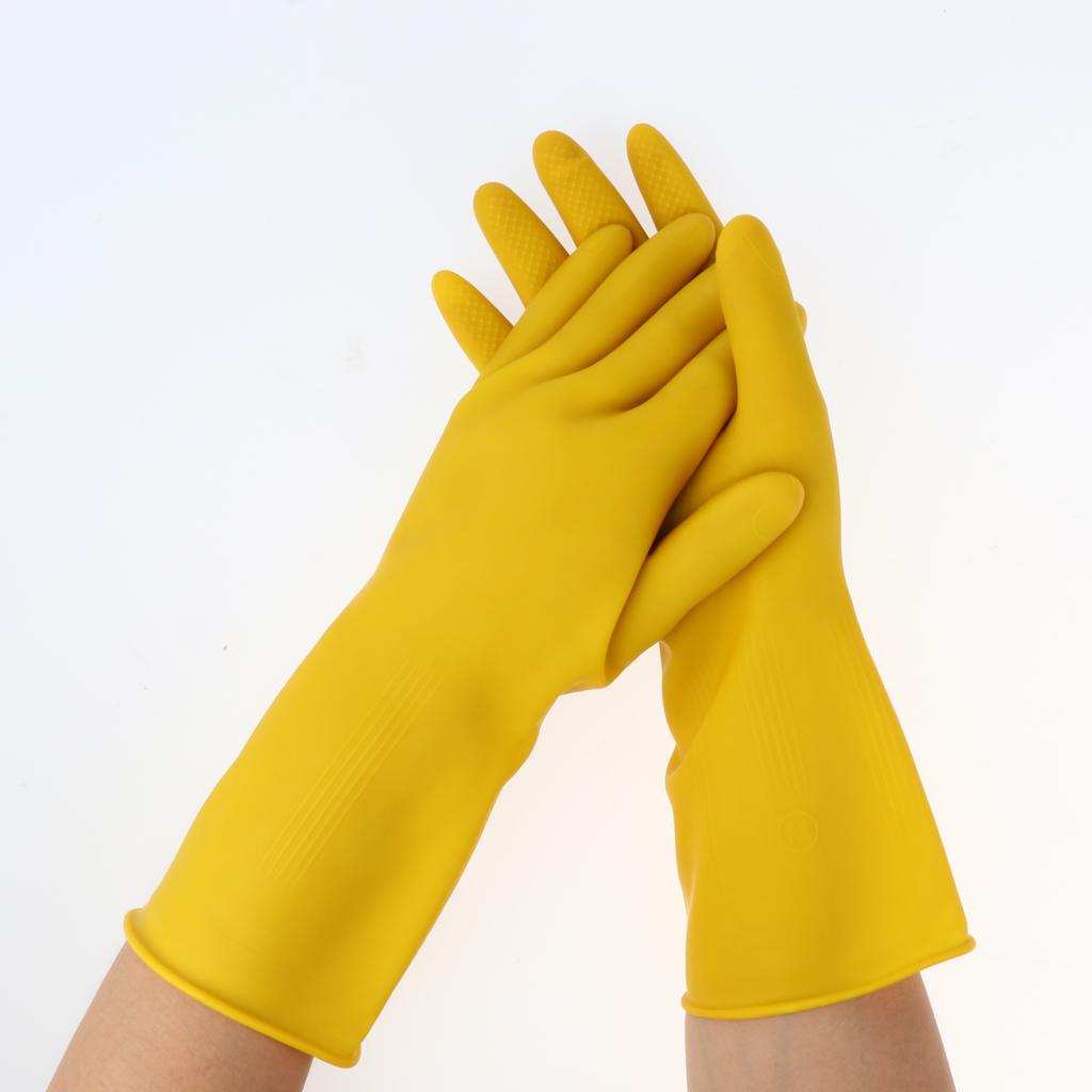 Latex Gloves Yellow 300mm Industrial Personal Hand Protective Equipment M