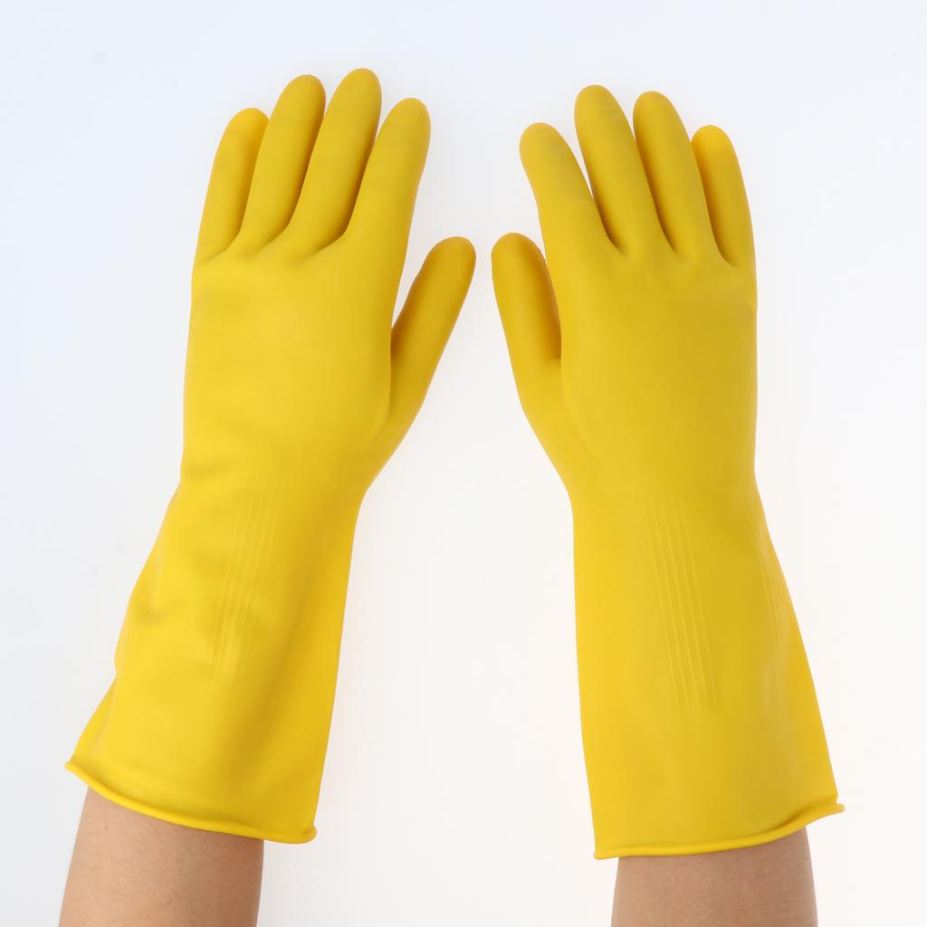 Latex Gloves Yellow 300mm Industrial Personal Hand Protective Equipment M