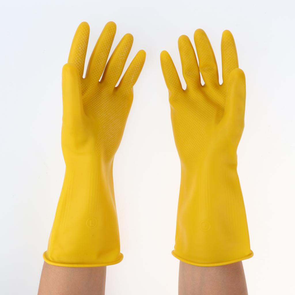 Latex Gloves Yellow 300mm Industrial Personal Hand Protective Equipment L