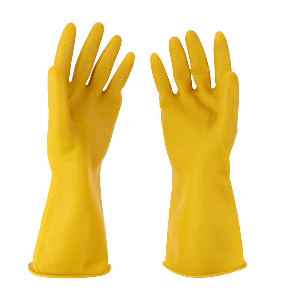 Latex Gloves Yellow 300mm Industrial Personal Hand Protective Equipment L