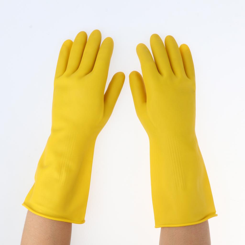 Latex Gloves Yellow 300mm Industrial Personal Hand Protective Equipment L