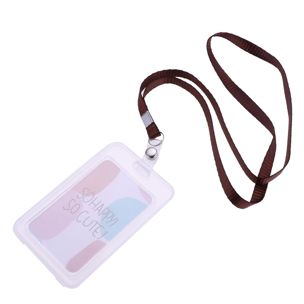 Vertical Credit Card Bus Pass ID Badge Holder Protector So Happy So Cute