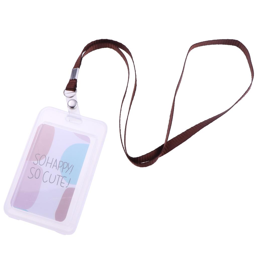 Vertical Credit Card Bus Pass ID Badge Holder Protector So Happy So Cute