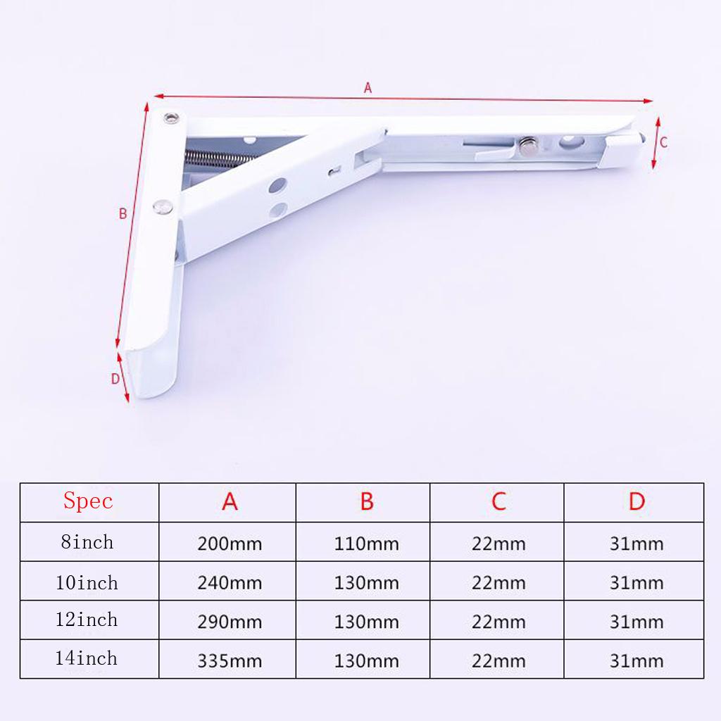 Heavy Duty Stainless Folding Shelf Bench Table Folding Shelf Bracket 8 Inch