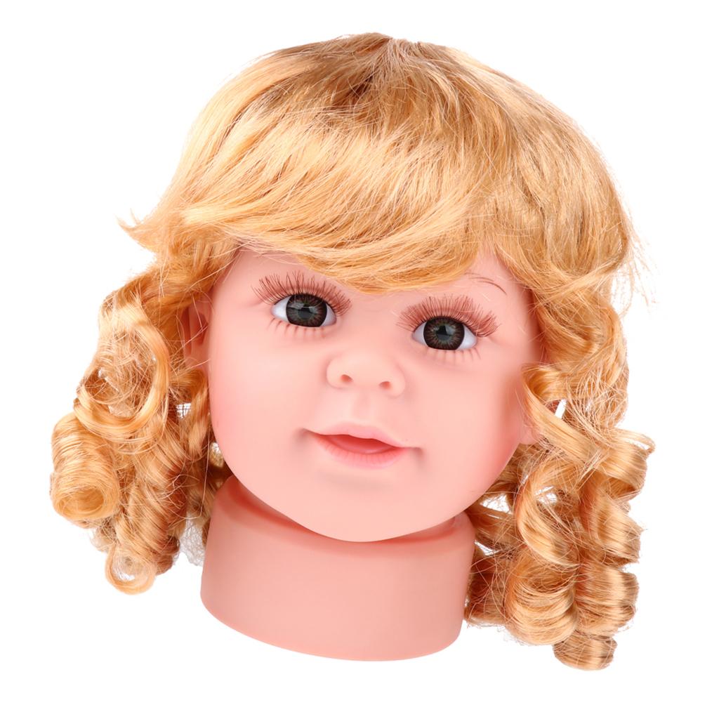 Kid Child Baby Girl Mannequins Manikin Head with Blonde Wig Hat Display 15''
