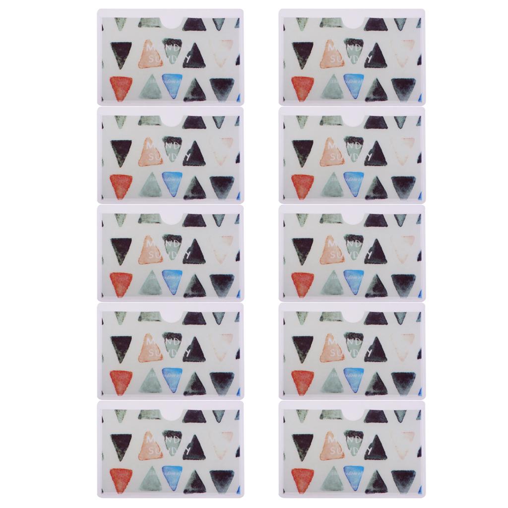 10 Pieces Creative PVC Student ID Card Protection Holder Small Triangles