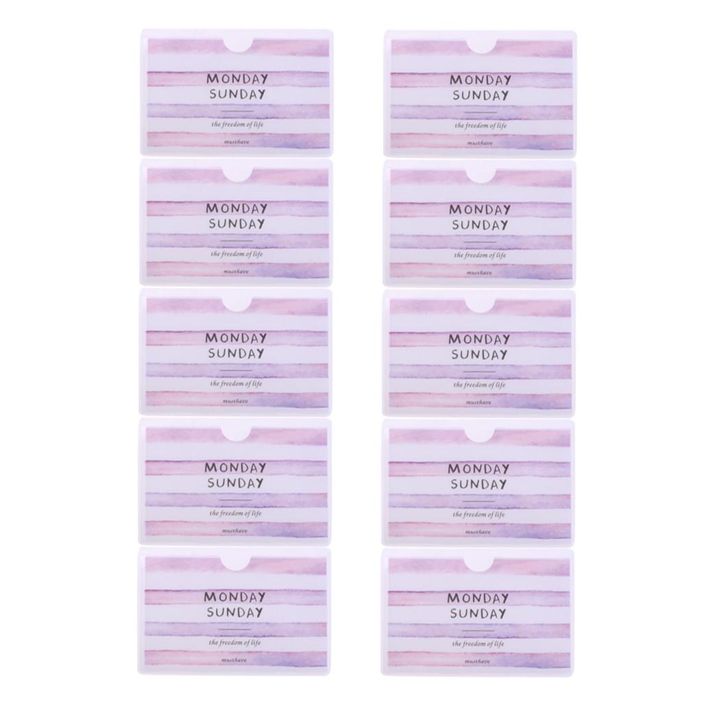 10 Pieces Creative PVC Student ID Card Protection Holder Purple Stripes