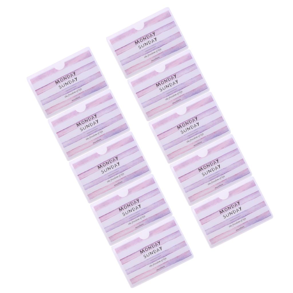 10 Pieces Creative PVC Student ID Card Protection Holder Purple Stripes