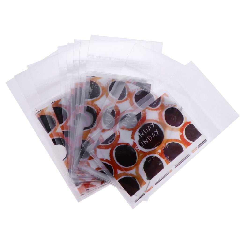 10 Pieces Creative PVC Student ID Card Protection Holder Black Spotted